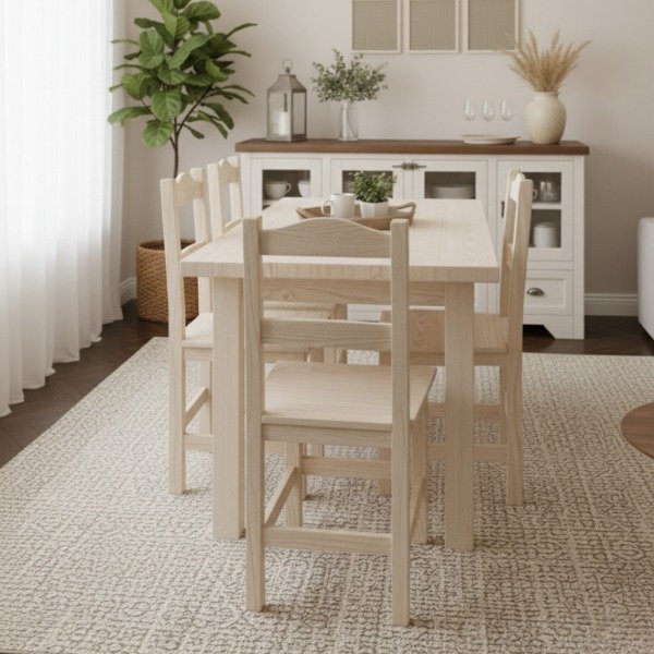 Producto - Combo Mesa Eco 1,40 m + 6 Sillas Coloniales