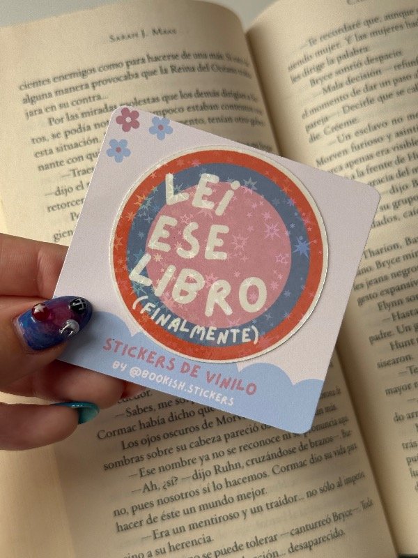 Producto - Sticker leí ese libro vinilo holográfico