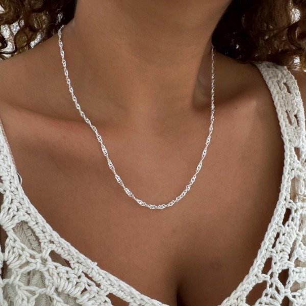 Producto - CADENA SINGAPUR BLANCA 0.4MMx50CM