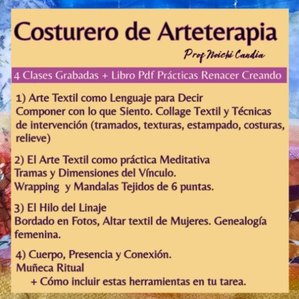 Producto - Seminario Costurero de Arteterapia - 4 clases con ejercicios - 1