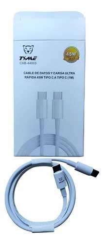 Producto - Cable De Datos Y Carga Ultra Rápida 45w Tipo C A Tipo C Time