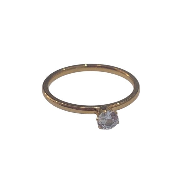 Producto - Anillo Acero dorado Diamante Strass