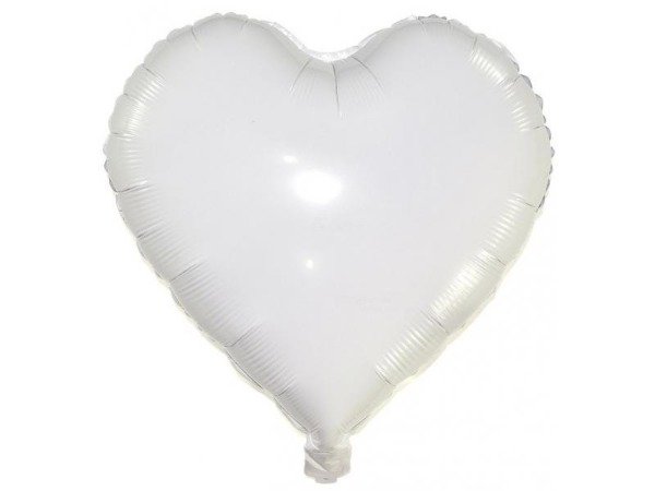 Producto - Globo corazón metalizado 18" (45cm) color blanco x10un