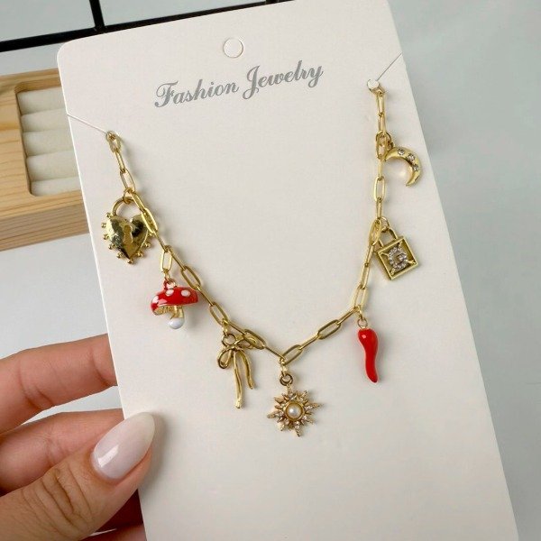 Producto - Collar Dorado Fabelia Multidijes