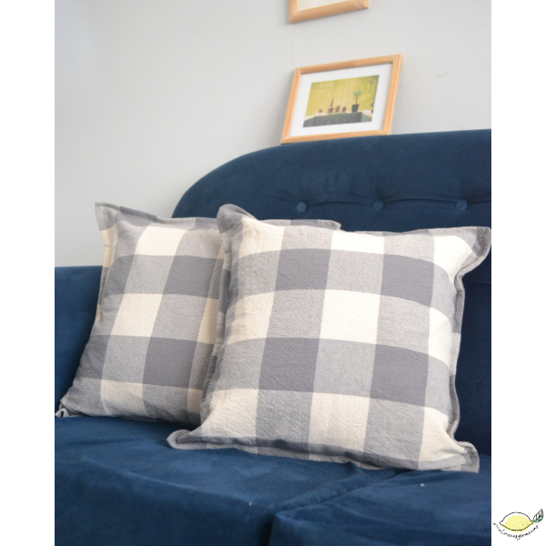 Producto - Fundas de almohadón x2 Gris y Blanca