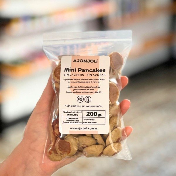 Producto - Mini pancakes - AJONJOLÍ -  de avena y banana BLW x200gr
