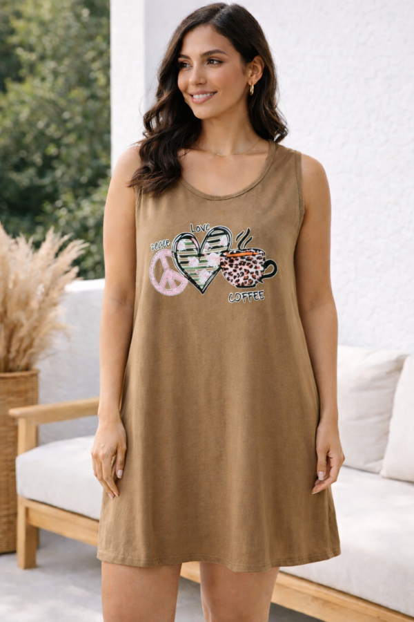 Producto - Vestido Corto Algodon Musulosa con Estampa