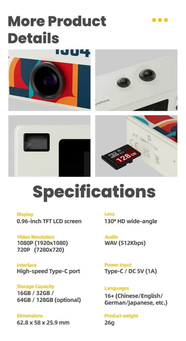 Producto - Mini camara Digital 1984 Thumb Camera - 4