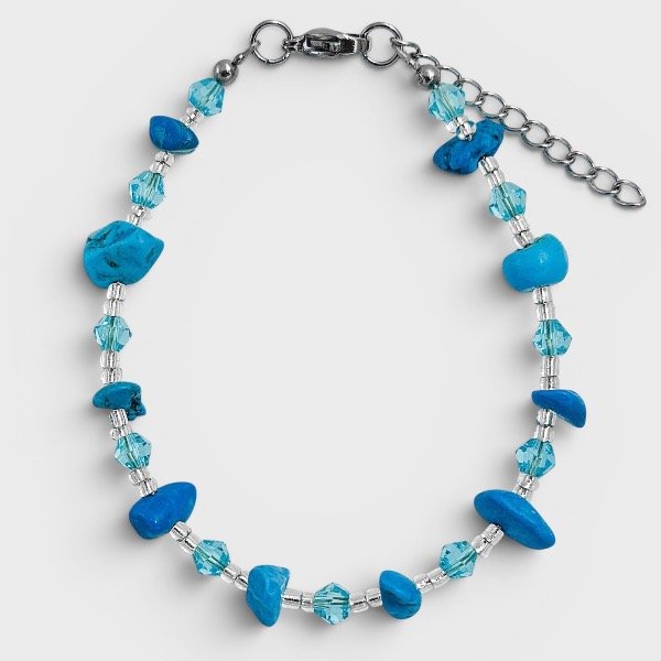 Producto - Pulsera de cristal checo y piedras naturales - Escallas - Turquesa