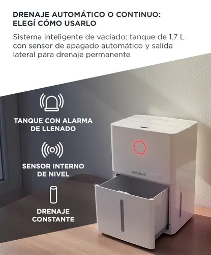 Producto - Deshumidificador Portatil -6L/dia -180W -tanque 1.7L -bajo ruido 40dB -control e - 3