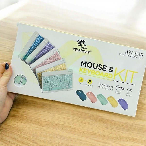 Producto - KIT TECLADO + MOUSE YELANDAR (NEGRO/ CELESTE)