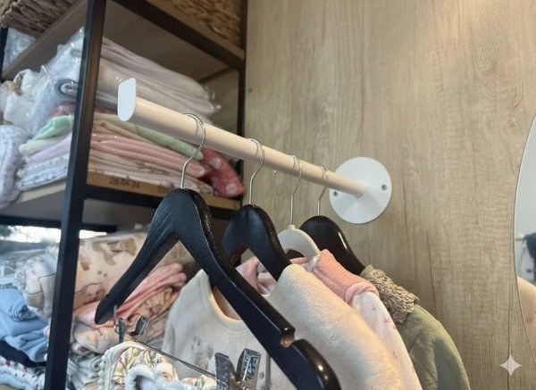 Producto - Perchero vertical pared 40 cm blanco