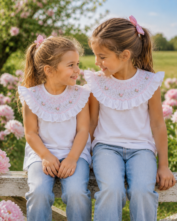 Producto - Remera CANDE ( bordado rosa claro) - 1