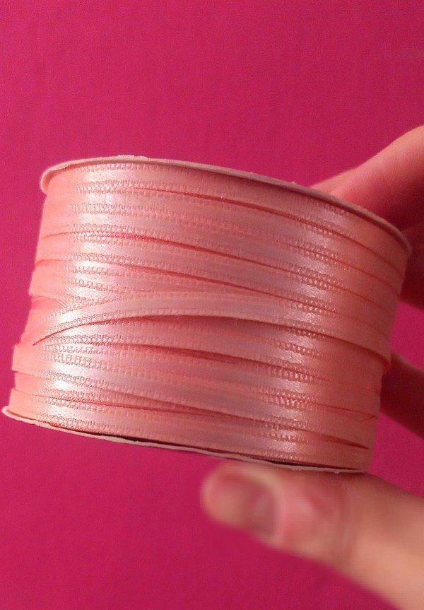 Producto - REMANENTE CINTA DE RASO NÚMERO 0 COLOR ROSA SALMÓN X 97 METROS