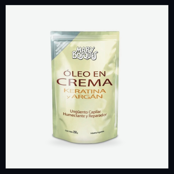 Producto - OLEO EN CREMA KERATINA Y ARAGÁN (DOY PACK)