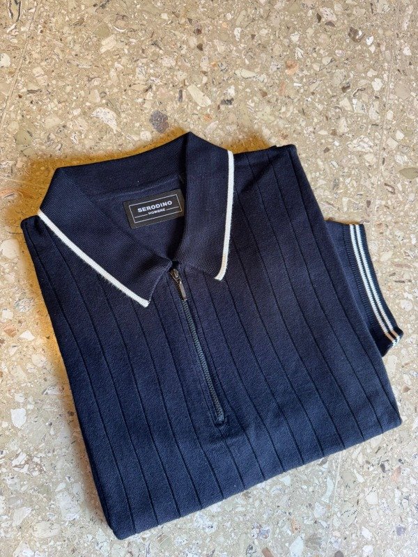 Producto - Chomba tejida serodino tramada negra