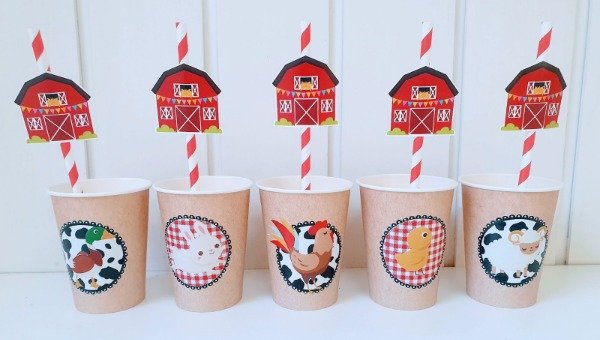 Producto - Vasos Animales de la Granja X 5 unidades