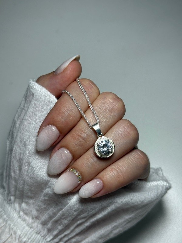 Producto - Dije piedra círculo blanca - 3