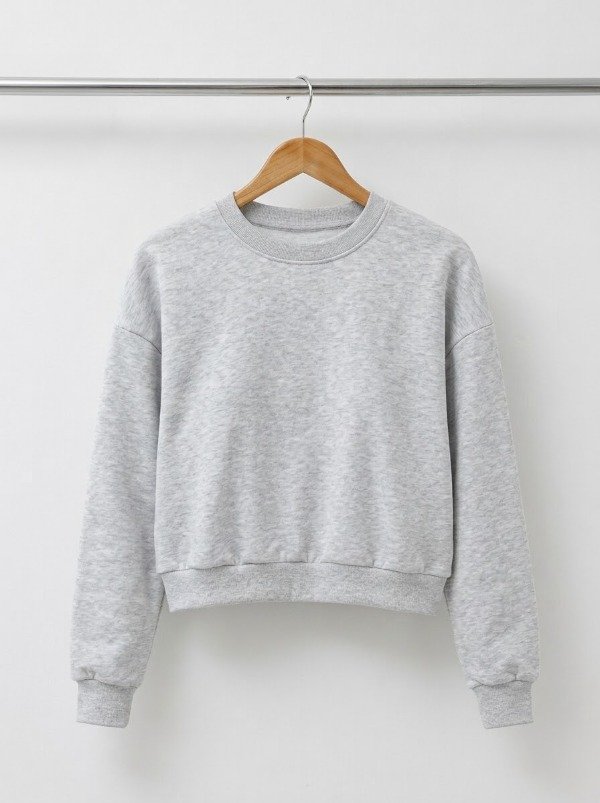 Producto - Buzo oversize corto frizado - Gris