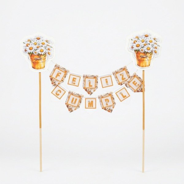 Producto - Topper banderin margaritas flores
