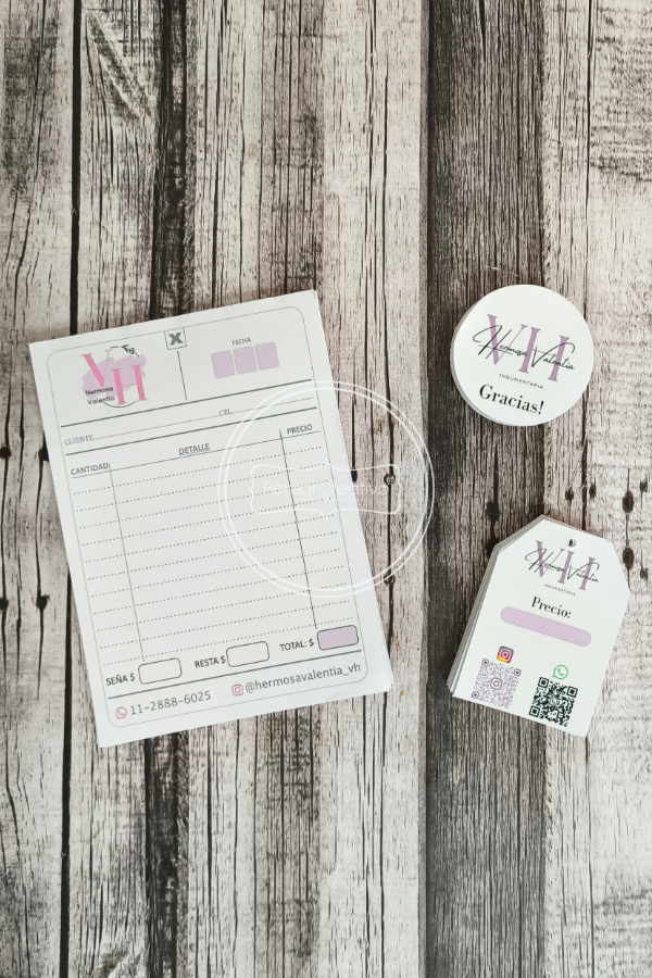 Producto - Combo Emprendedor: Talonario + Etiquetas + Tags