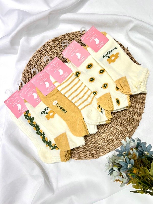 Producto - Art. M6025 - MAXIMA - Docena Soquetes Algodon de Mujer con Diseños Varios