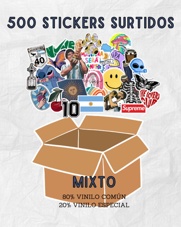 Producto - Pack 500 stickers mixtos