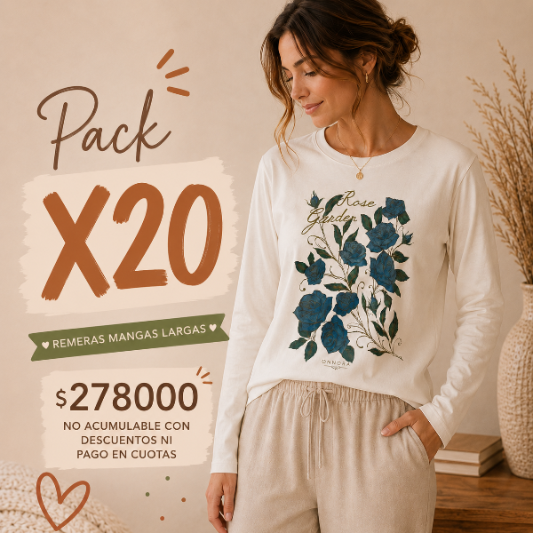 Producto - PACK X 20 REMERAS MANGAS LARGAS ONNORA