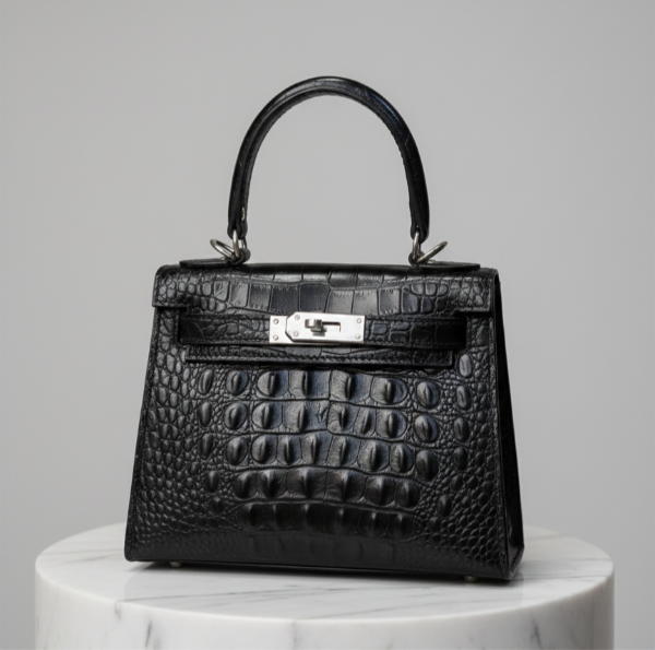 Producto - Cartera de mano cuero croco modelo "KL" - 1