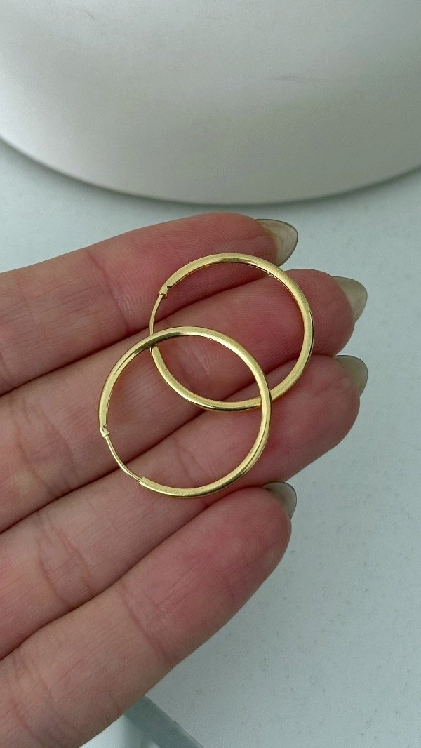 Producto - Argollas finas 2,5cm ORO LAMINADO - 1
