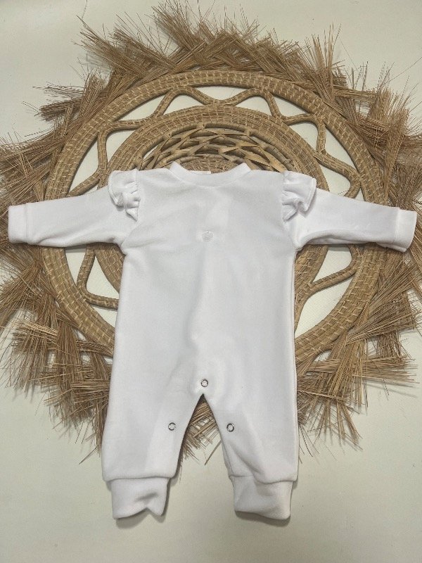 Producto - Enterito BC plush Liso volados blanco