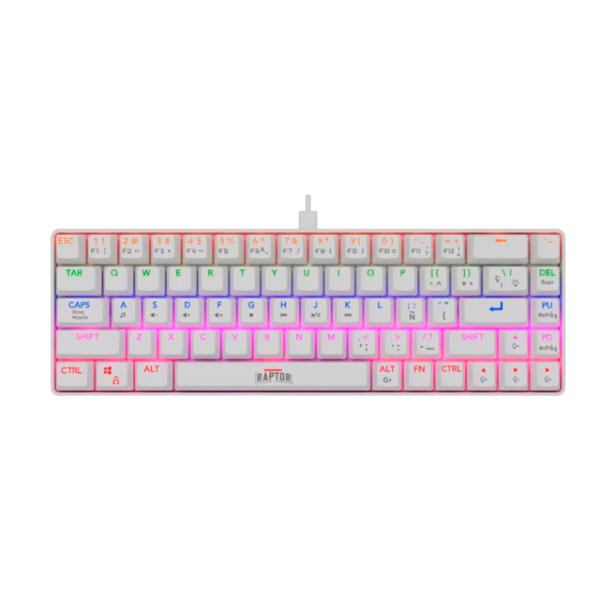 Producto - Teclado Mecanico Raptor 70 Blanco Swiches RED