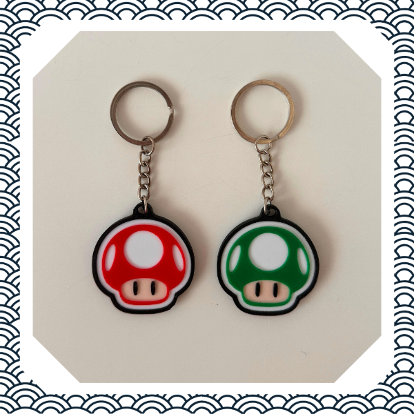 Producto - Llavero Hongo Super Mario Bros - Power Up Rojo y Verde