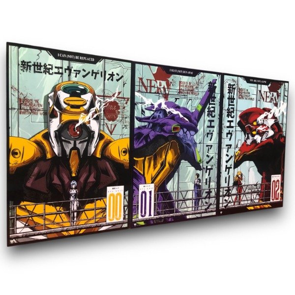 Producto - Cuadro Tríptico Neon Genesis Evangelion Evas - 1