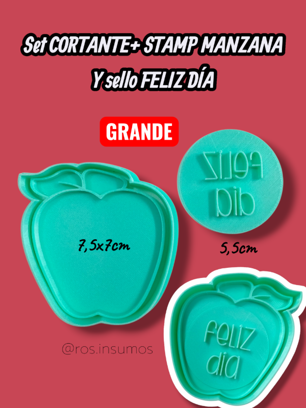 Producto - CORTANTE+SELLO MANZANA Y SELLO FELIZ DÍA (GRANDE)