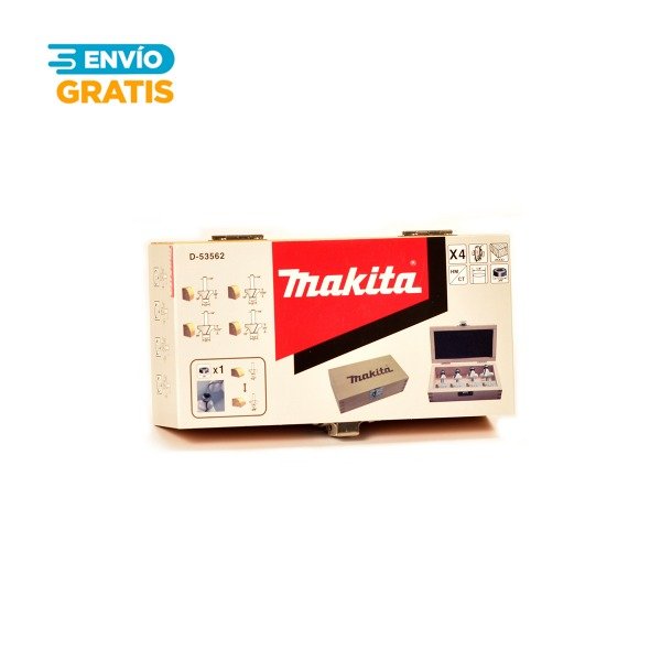 Producto - Juego de 4 fresas Makita D-53562 para redondeo de bordes