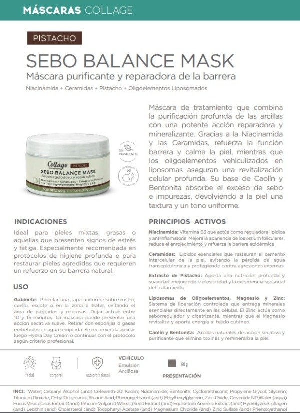 Producto - Collage Mascara Sebo Balance Mask 120gr