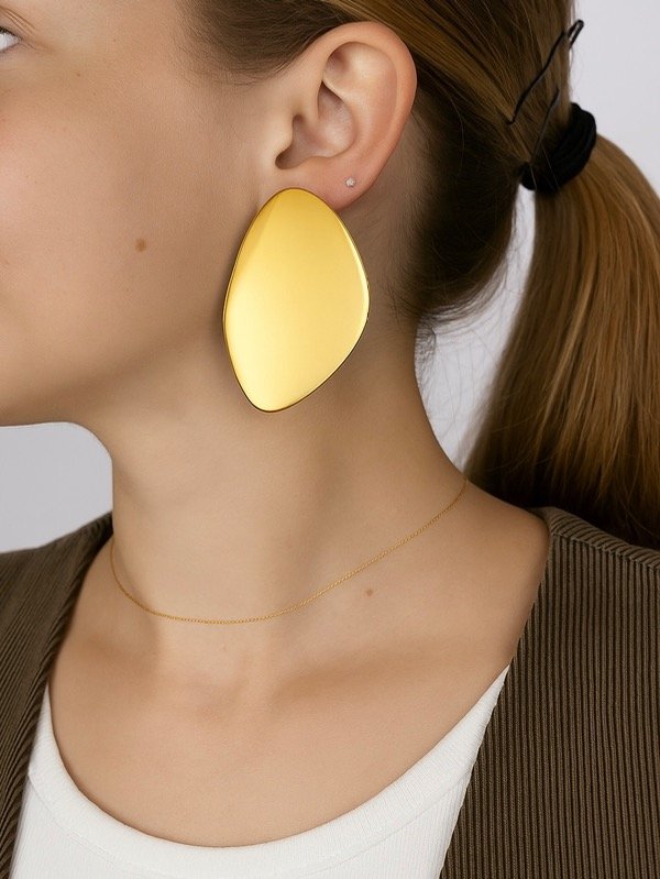 Producto - AROS DORADOS TRIANGULOS IRREGULARES 3390