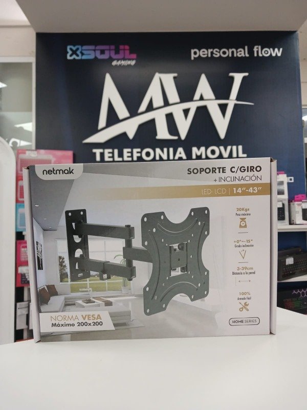Producto - Soporte TV LED 23"- 43" Brazo Articulado Movil Netmak NM-ST34