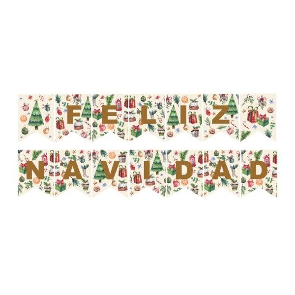 Producto - BANDERIN NAVIDAD FONDO CREMA