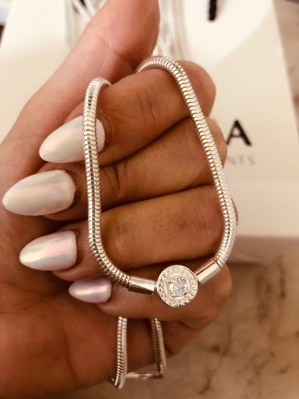 Producto - Gargantilla Pandora punto de luz Acero Blanco