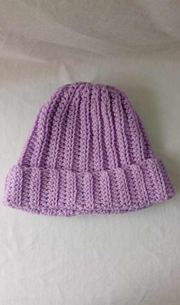 Producto - GORRO PARA INVIERNO A CROCHET COLOR LILA