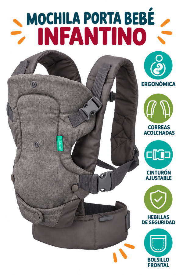 Producto - Mochila porta bebé Infantino gris ergonómica - 1