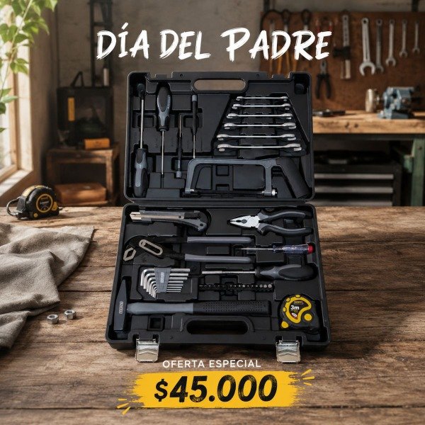 Producto - SET HERRAMIENTAS MALETIN 44 PIEZAS BAROVO CROMO VANADIO MHMK-44PC MAS REGALO