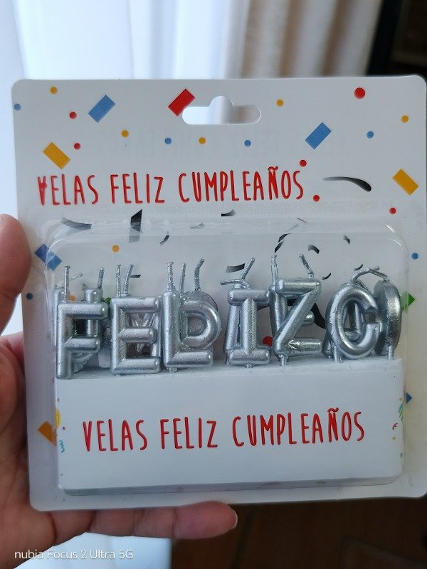 Producto - Vela plateada FELIZ CUMPLEAÑOS