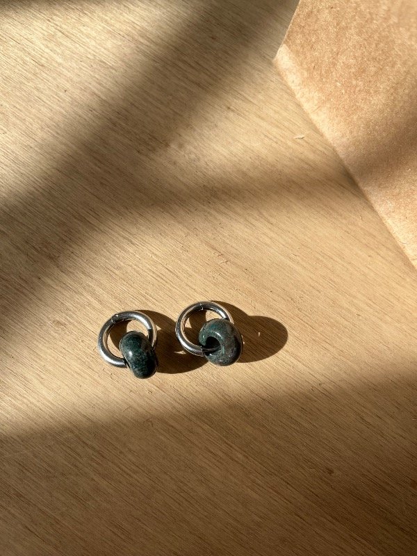 Producto - Aros ágata musgo