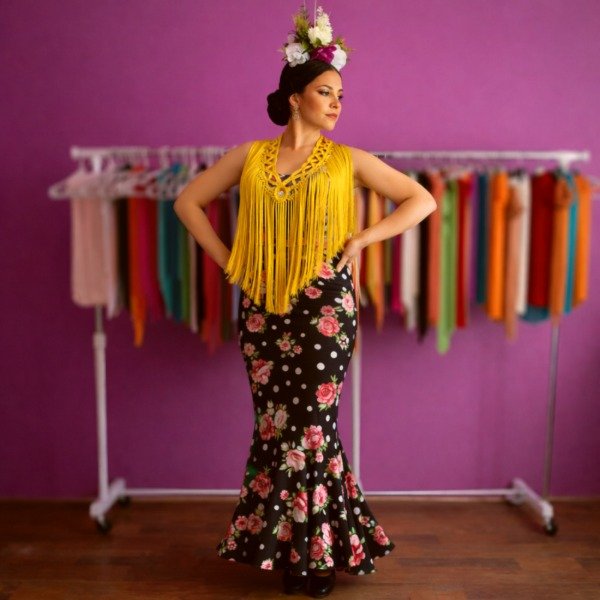 Producto - Tira De Flecos De Seda Para Escote Zig Zag Dorado