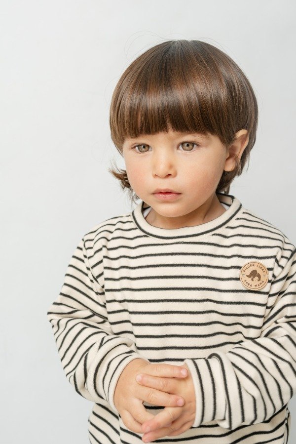 Producto - Buzo DARLON: RAYAS MANTECA Y NEGRO