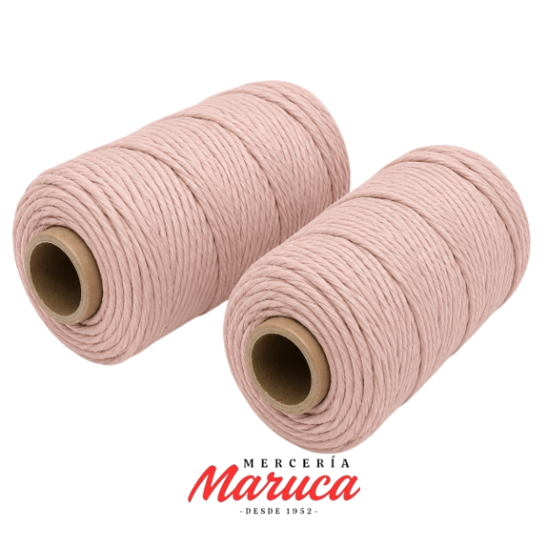 Producto - Hilo de algodón para macramé de 3mm aprox, color "premium" Piel.