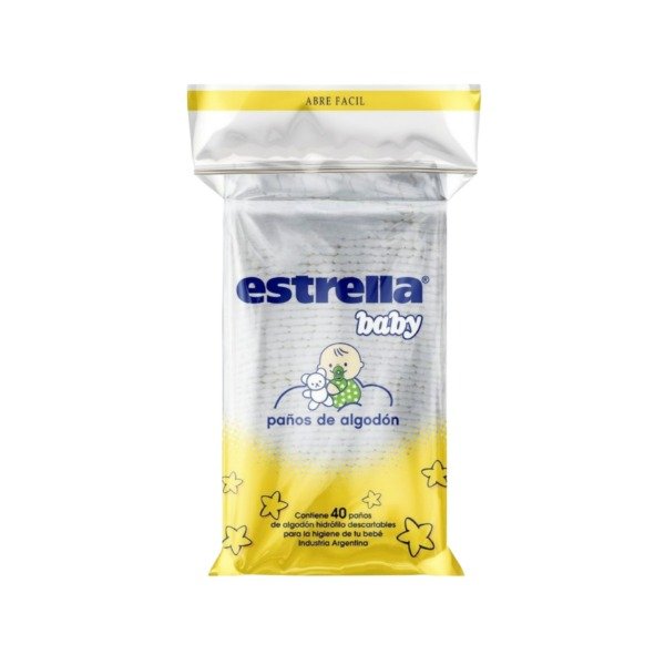 Producto - Paños de algodón Estrella Baby 40u